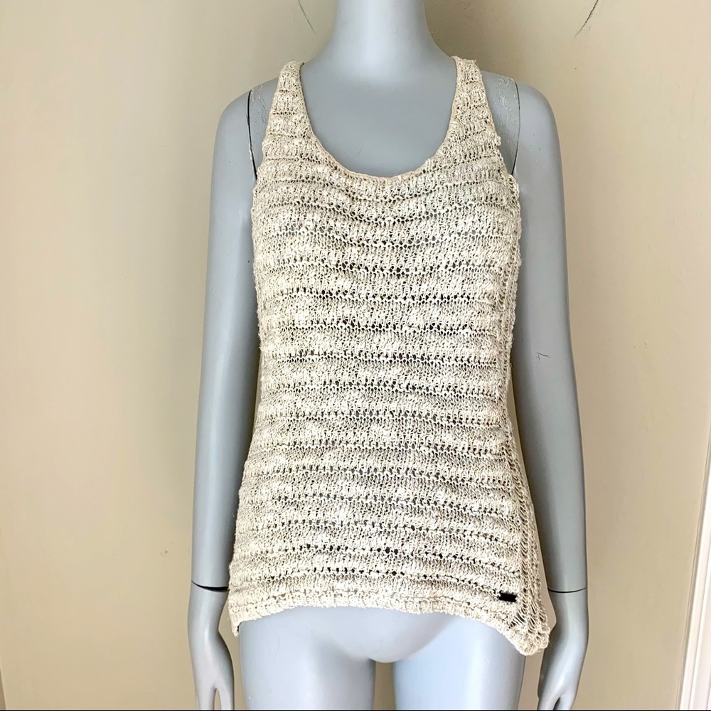 ABERCROMBIE & FITCH Crochet Knit Racerback Sweater Tank - Picture 4 of 13
